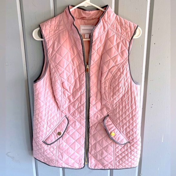 NWOT Charter Club Light Pink/Gray Puffer Vest - Picture 1 of 4